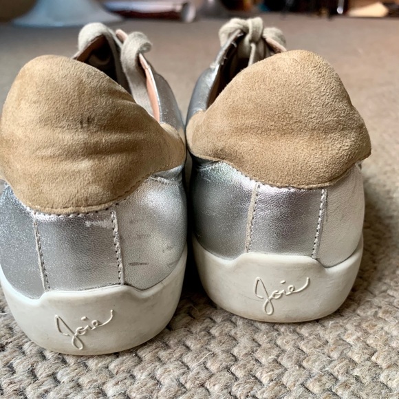 JOIE SILVER LEATHER SNEAKERS - Picture 5 of 7